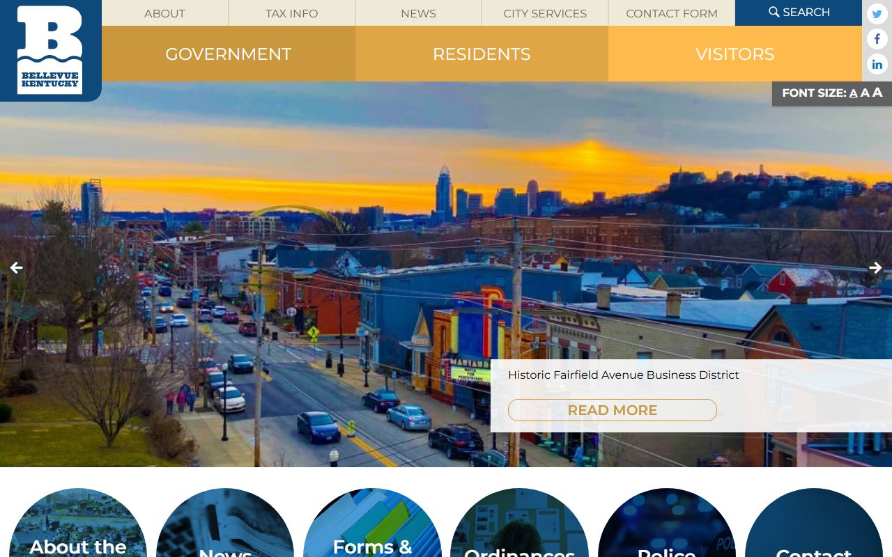 Bellevue City Hall building for residents directory records access