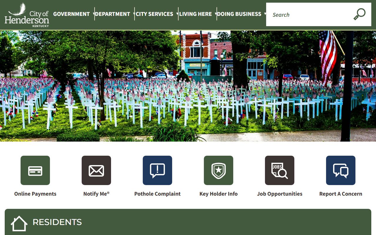 Henderson Kentucky city hall and residents directory office